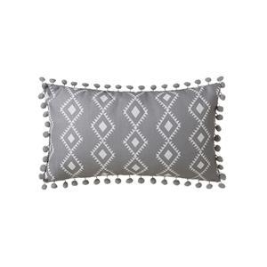 ALMOFADA CINZA BOHO 50X30CM