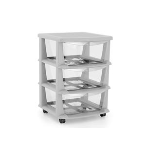 GAVETEIRO CINZENTO C/3 GAVETAS