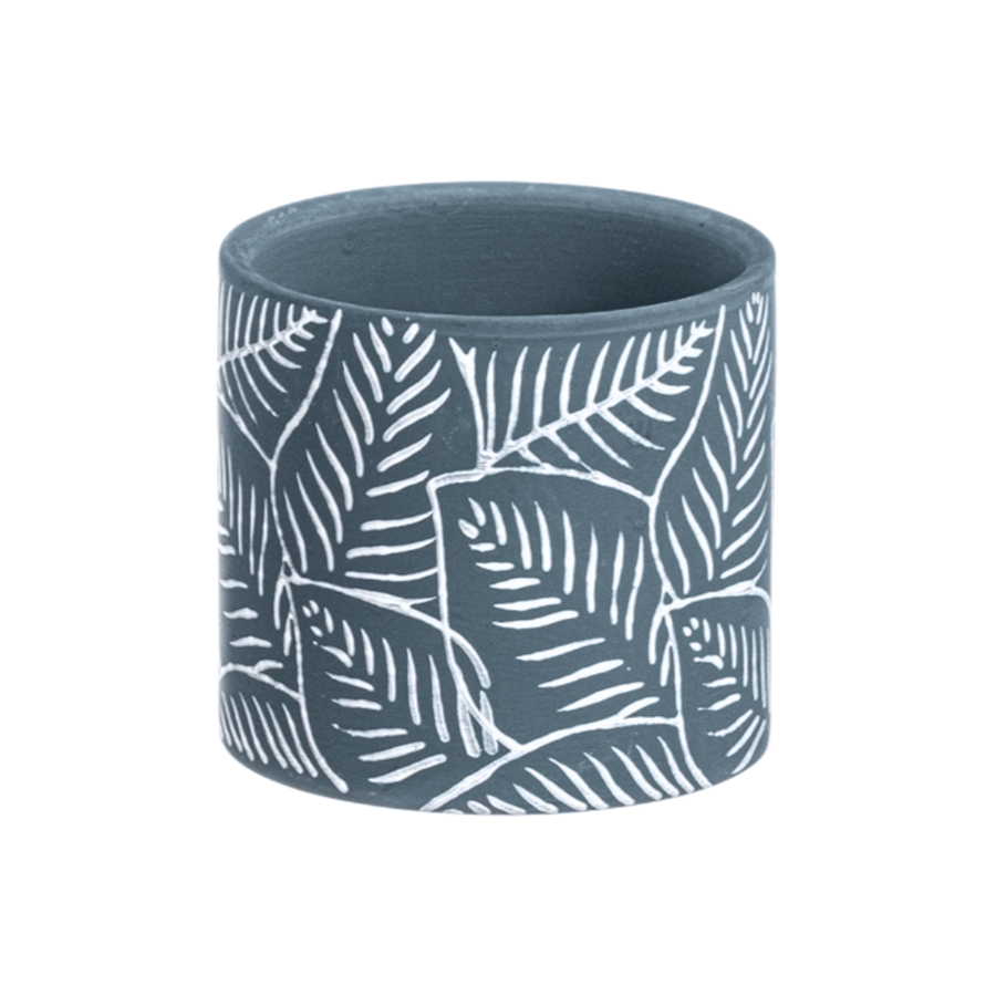 HAVANI VASO CER. LEAF CINZA