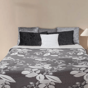EDREDÃO SEDALINA FLORES CINZA 250X180CM