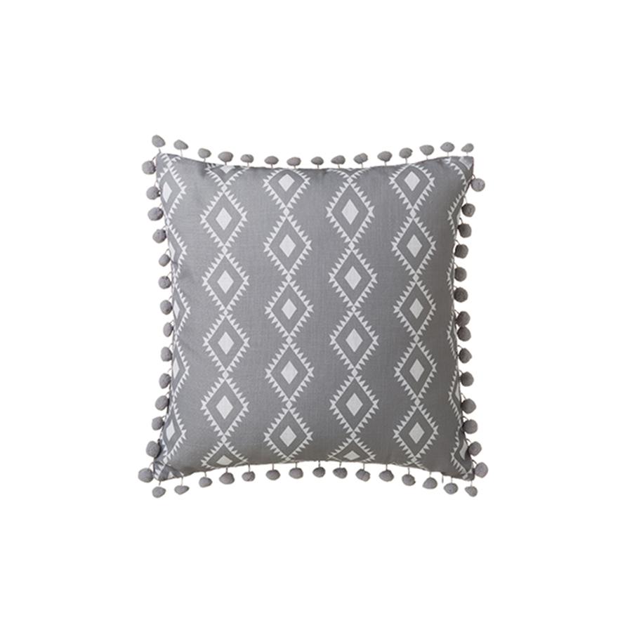 ALMOFADA CINZA BOHO 45X45CM