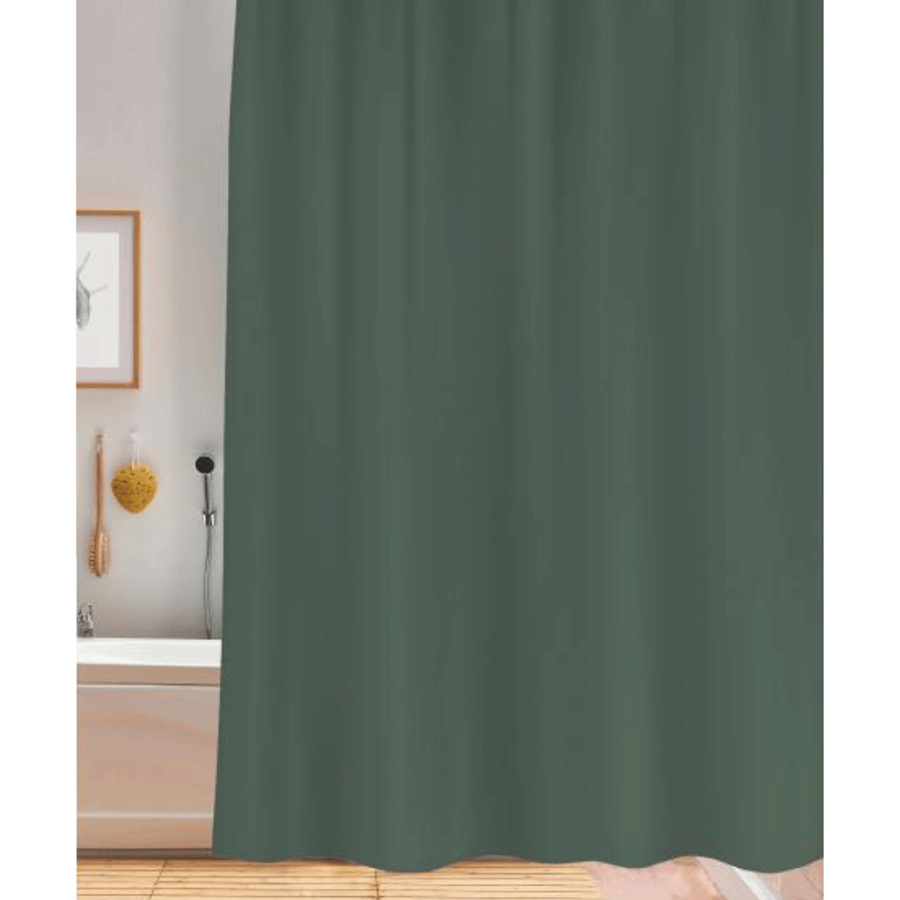 CORTINA WC VERDE KAKI 180X200CM