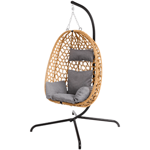 CADEIRA OVO C/SUPORTE NATURAL 106X89XD62CM