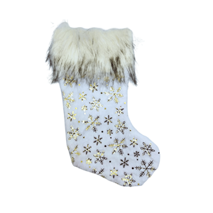 MEIA NATAL 22X36CM FLOCOS NEVE MEIA NATAL 22X36CM FLOCOS NEVE