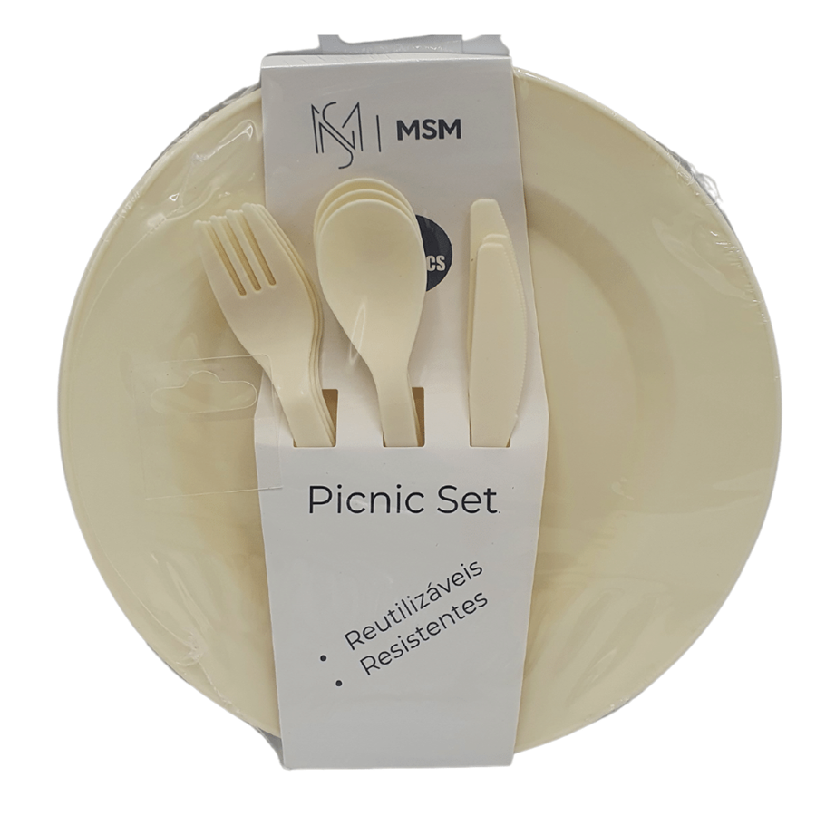 PICNIC CONJ. 12PCS AMARELO
