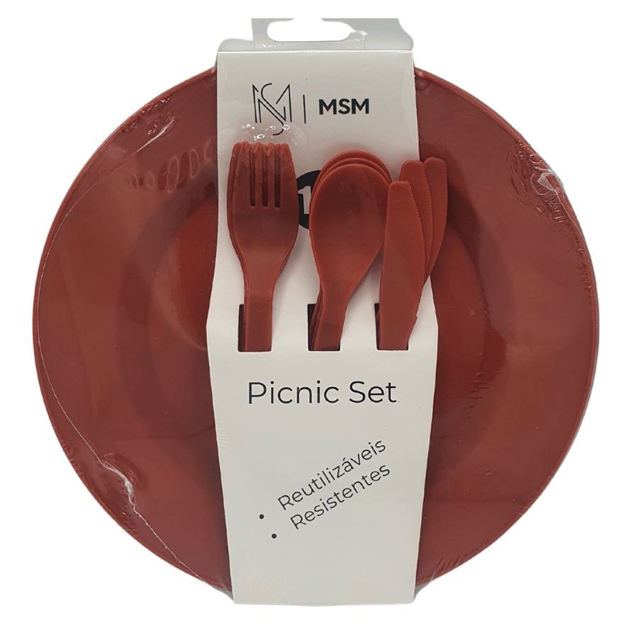 PICNIC CONJ. 12PCS VERMELHO
