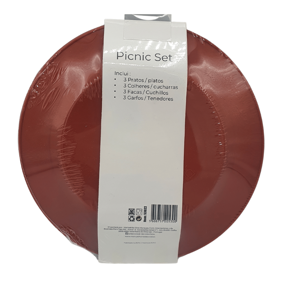 PICNIC CONJ. 12PCS VERMELHO