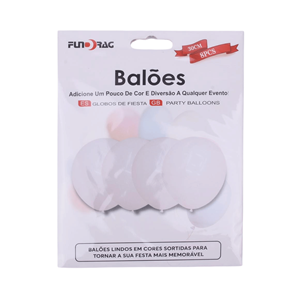 BALÕES 30CM BRANCO C/8