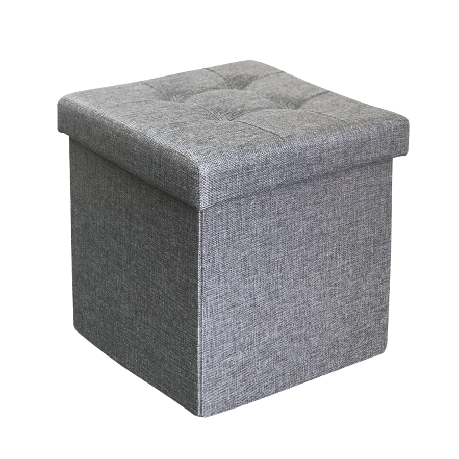 BANQUETA 38*38*38 CINZA TECIDO