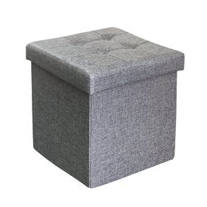 BANQUETA 38*38*38 CINZA TECIDO