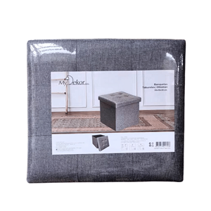 BANQUETA 38*38*38 CINZA TECIDO