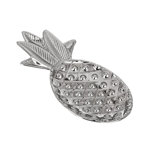 CAISON BANDEJA ANANAS 25CM PRATA