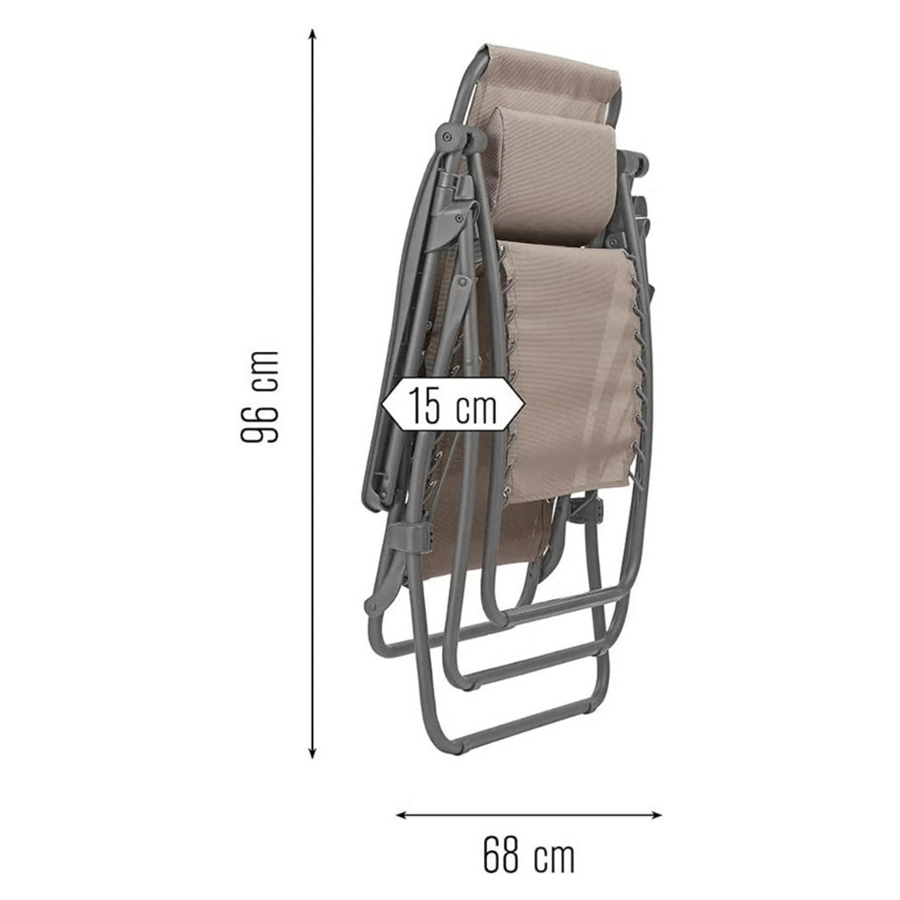 CADEIRA PRAIA TAUPE 176X64XH108/46CM
