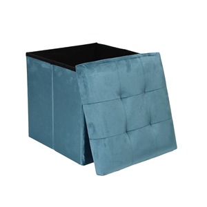BANQUETA VELUDO 38*38*38CM AZUL CL BANQUETA VELUDO 38*38*38CM AZUL CL