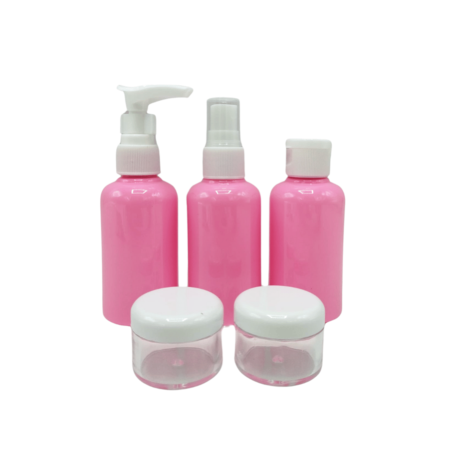 CONJUNTO NECESSAIRE VIAGEM 5PCS ROSA
