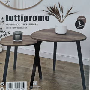 MESAS APOIO PÉS MADEIRA PRETO