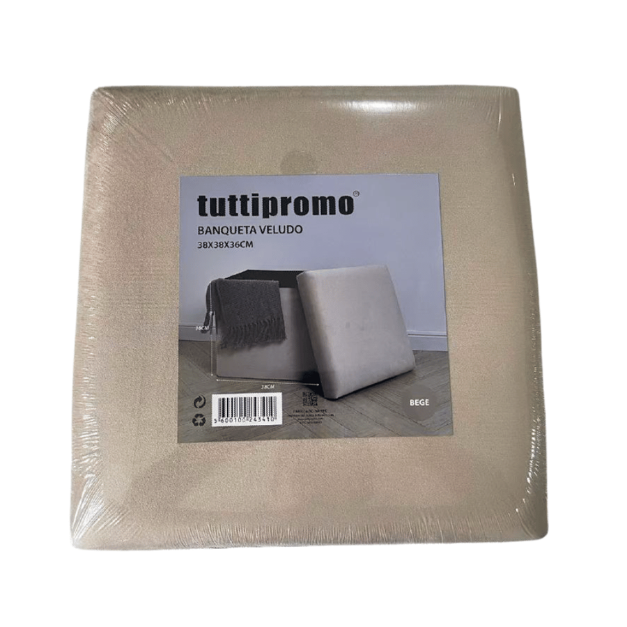BANQUETA VELUDO 38X38X36CM BEGE BANQUETA VELUDO 38X38X36CM BEGE