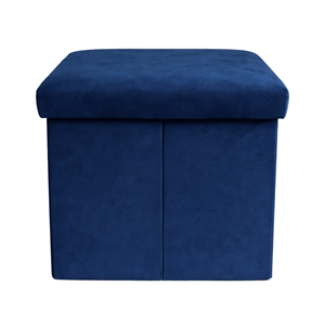 BANQUETA VELUDO 38X38X36CM AZUL PETROLEO