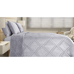 EDREDÃO LOLLA CINZA 250*260CM. C/ALMOFADAS CASAL
