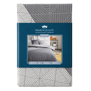 CAPA EDREDÃO CINZA 200X220CM C/2 FRONHAS