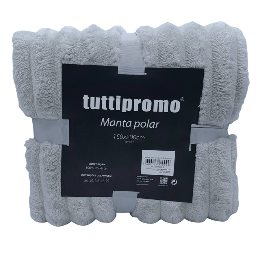 MANTA 200X150CM CINZA