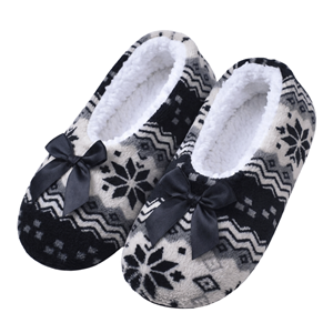 PANTUFAS SRA. FLOCOS NEVE PRETOS