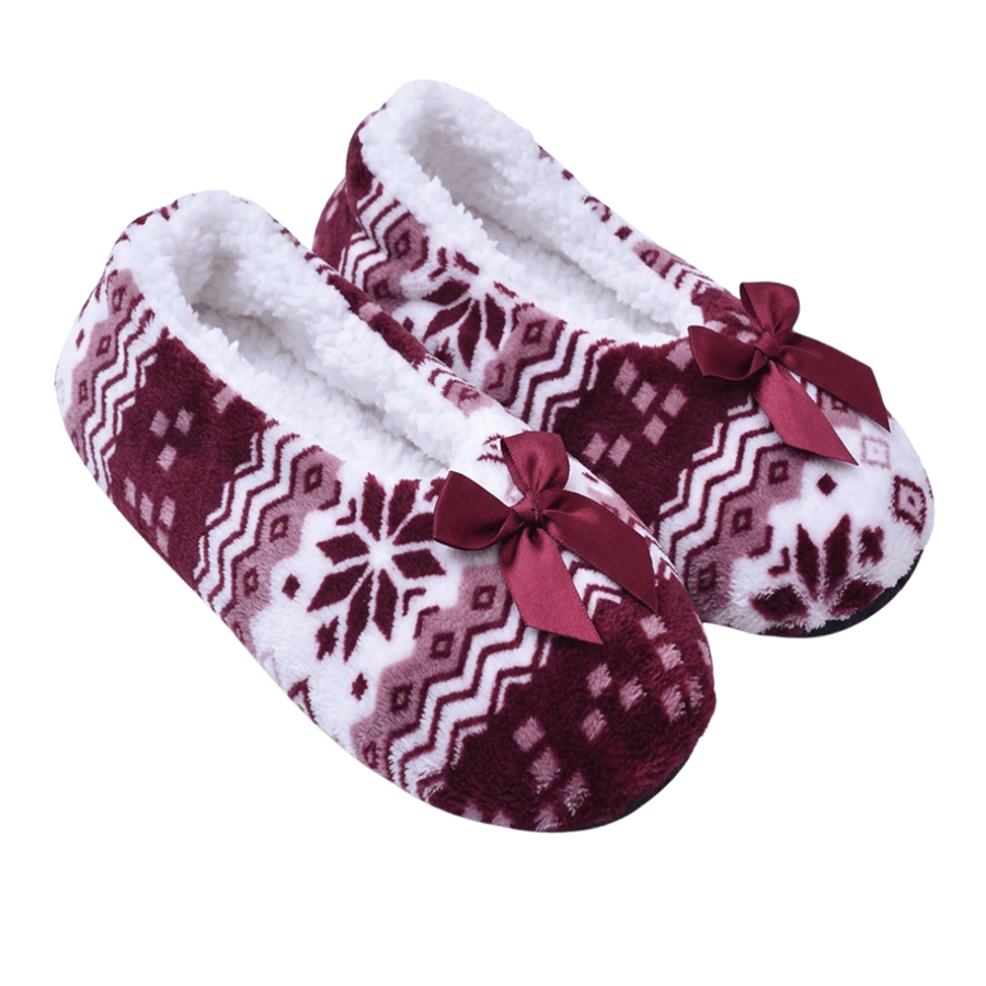 PANTUFAS SRA. FLOCOS NEVE BORDÔ