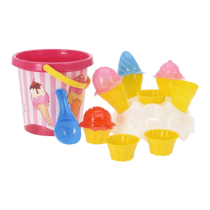BALDE PRAIA ROSA C/ACESS. 17CM