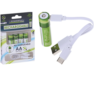 POWERFUL PILHAS RECARREGÁVEIS AA C/4 POWERFUL PILHAS RECARREGÁVEIS AA C/4