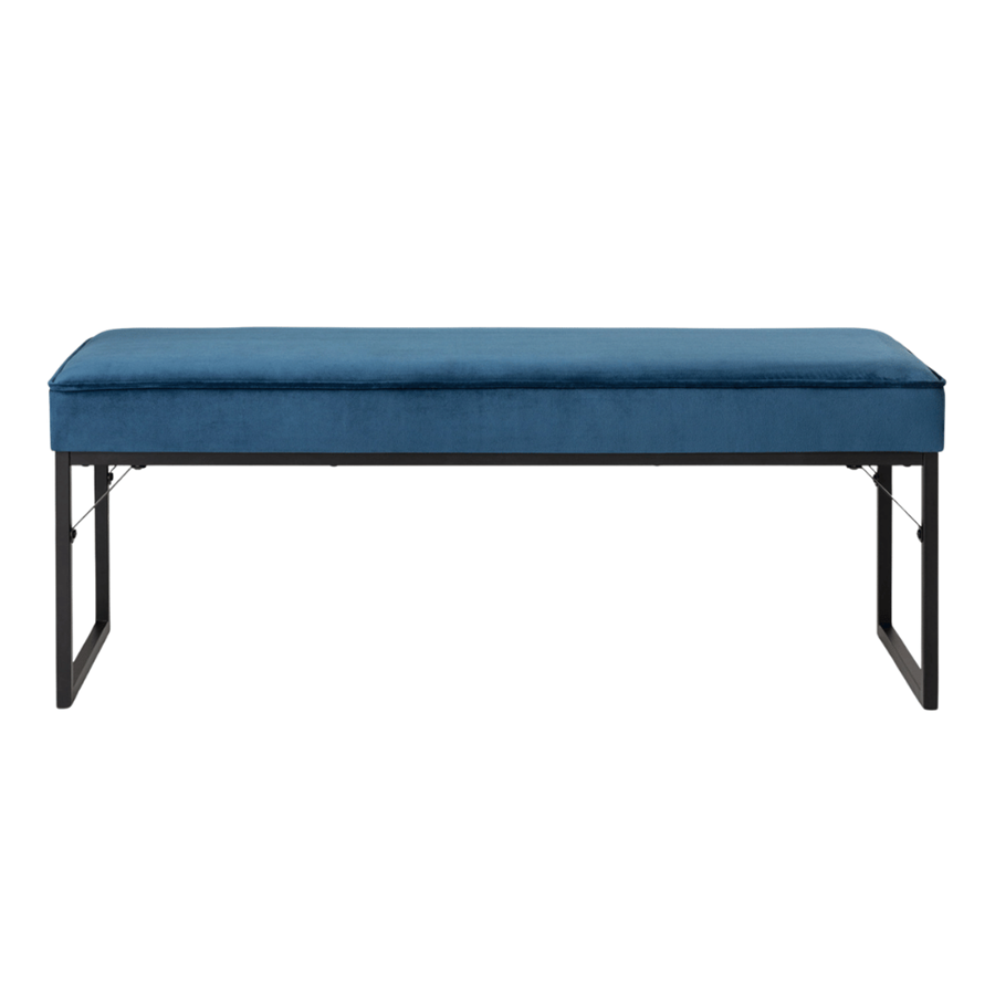 LIFA LIVING BANQUETA VELUDO 120X42X45CM AZUL