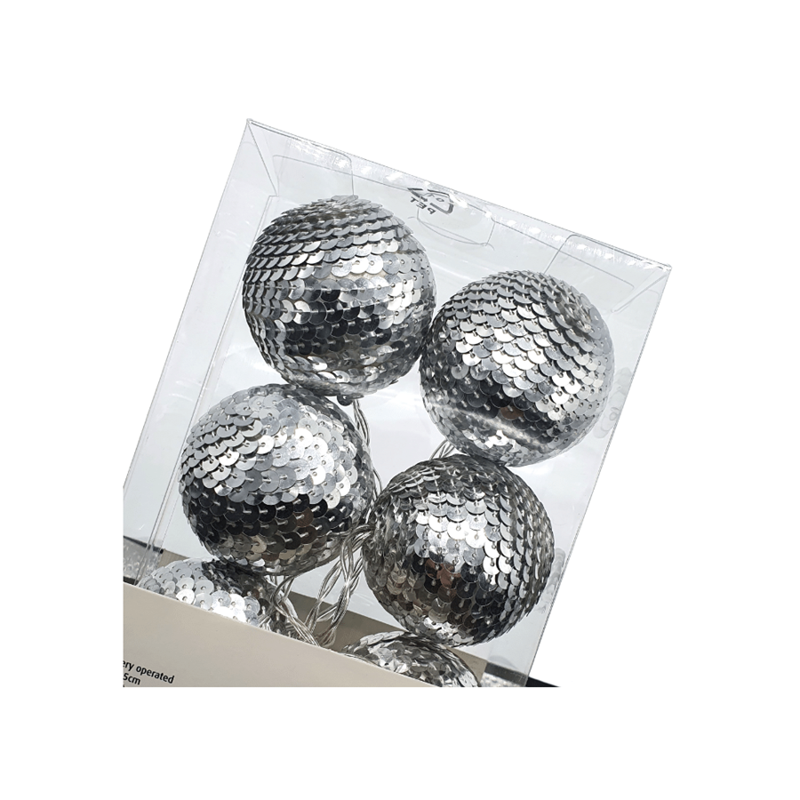 BOLAS PRATEADAS C/LED