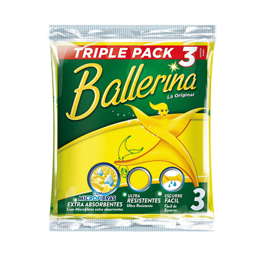 BALLERINA PANO MICROF. C/3 AMARELO BALLERINA PANO MICROF. C/3 AMARELO