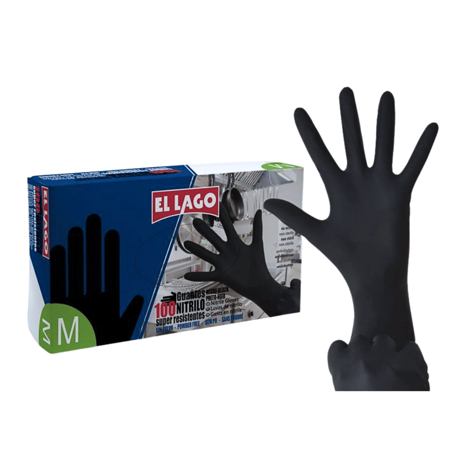 EL LAGO LUVA NITRILO PRETO C/100 TAM. M