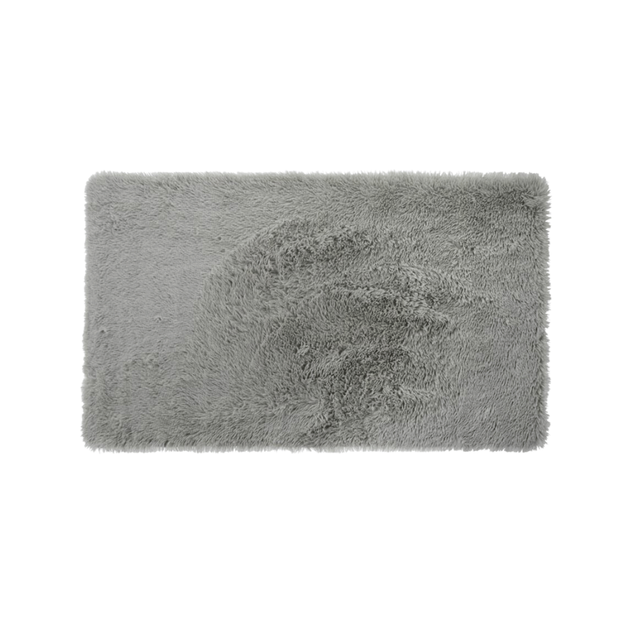 TAPETE 80X140CM CINZA CLARO VELUDO FOFINHO