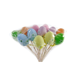 OVO PÁSCOA C/ESPETO C/12 3X25CM COLORIDO