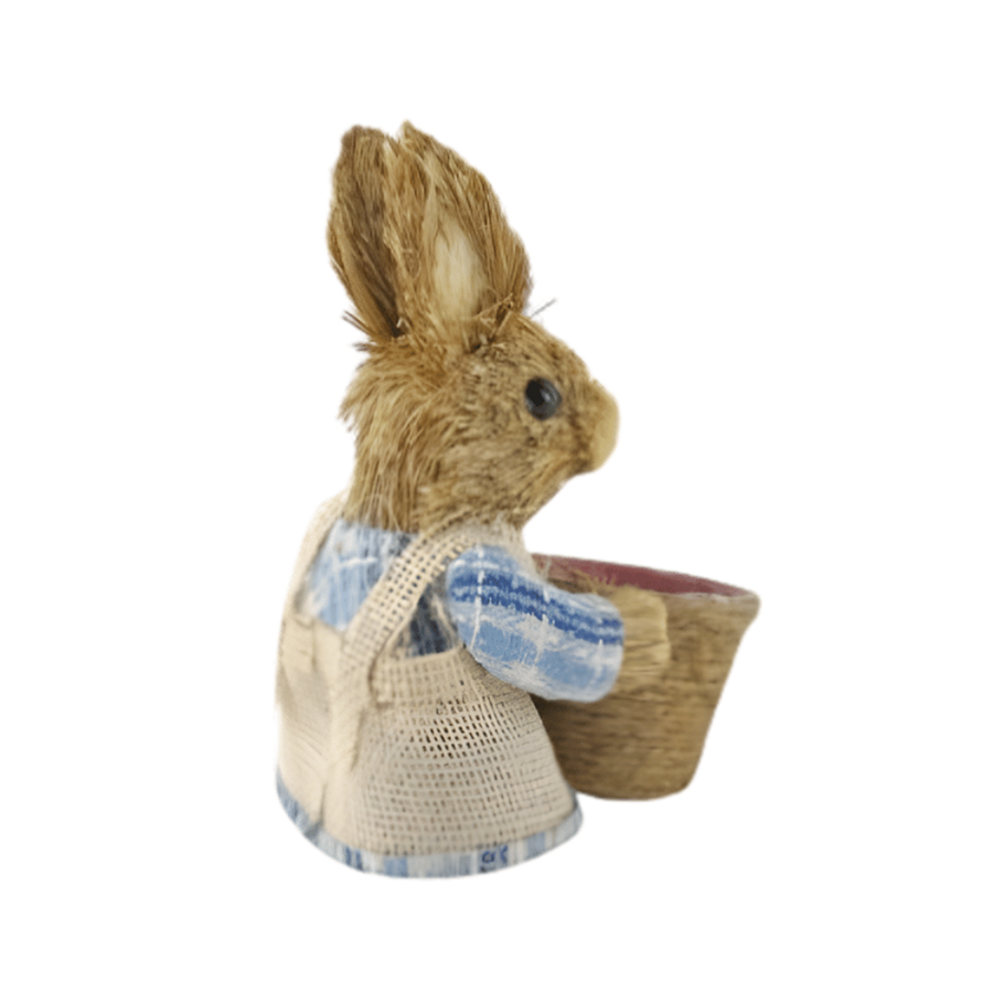 COELHO PÁSCOA PALHA C/VASO 16CM