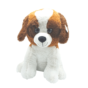 PELUCHE CÃO BRANCO E CASTANHO