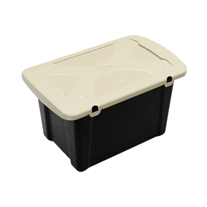 PRACT CAIXA FORTE 50LTS PRETO C/TAMPA TAUPE GREY